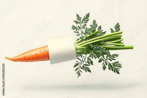 Flying Carrot with Blank Label.