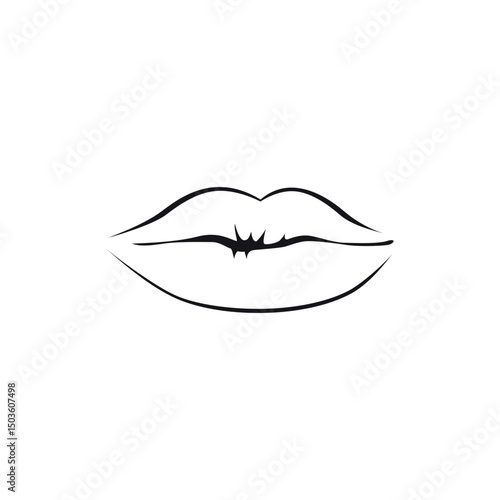 Simple Vector Graphic Depicting Sensual Female Lips