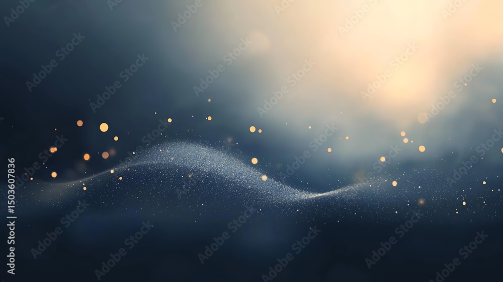 Naklejka premium Golden Dust Wave with Dark Background.