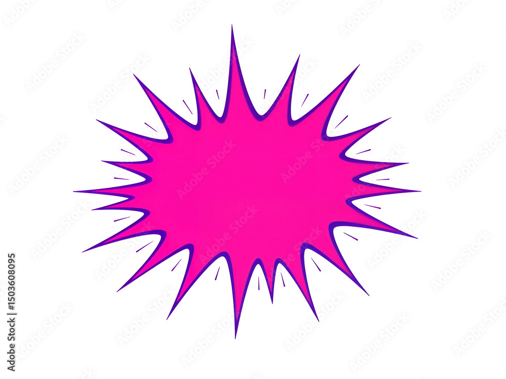 Bright pink comic-style burst element, great for pop art, sale labels, or explosion effects. Generative AI Bright pink comic-style burst element, great for pop art, sale labels, or explosion effects. Generative AI