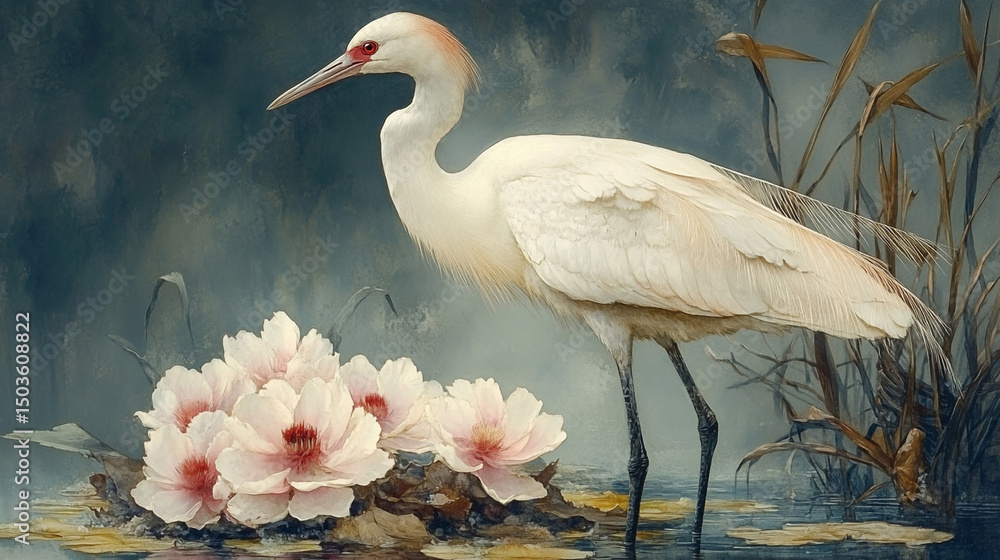 Naklejka premium heron in the water