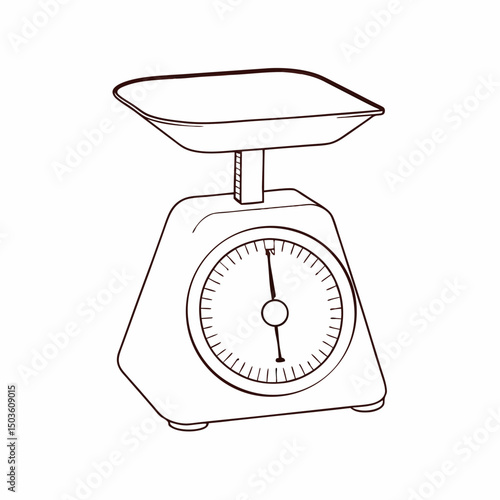 Simple Kitchen Scale With Analog Display for Accurate Weight Measurement in Cooking Tasks