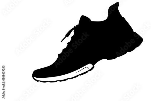 Sneaker Silhouette Resting on Pavement During a Sunny Day