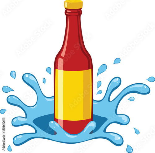 bottle splash vector illustration 