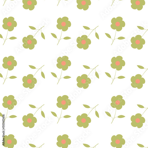 Wallpaper Mural seamless pattern with flowers Torontodigital.ca