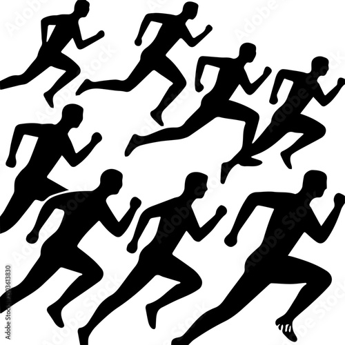 runners vector silhouettes