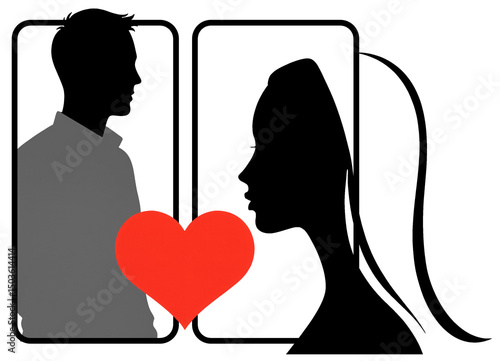 Silhouettes of a man and wo...