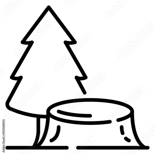 Deforestation Line Icon