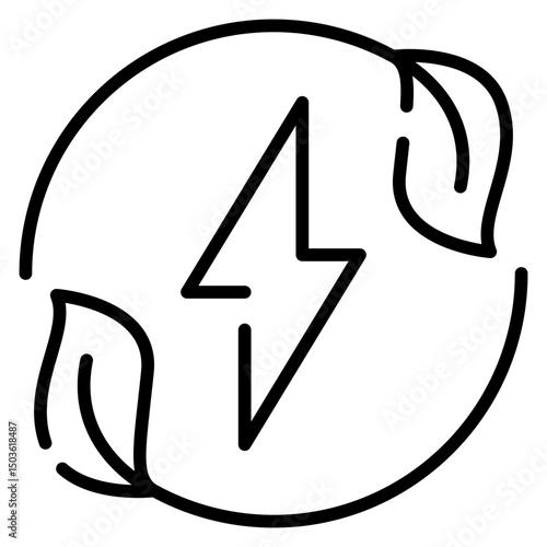Renewable Energy Line Icon