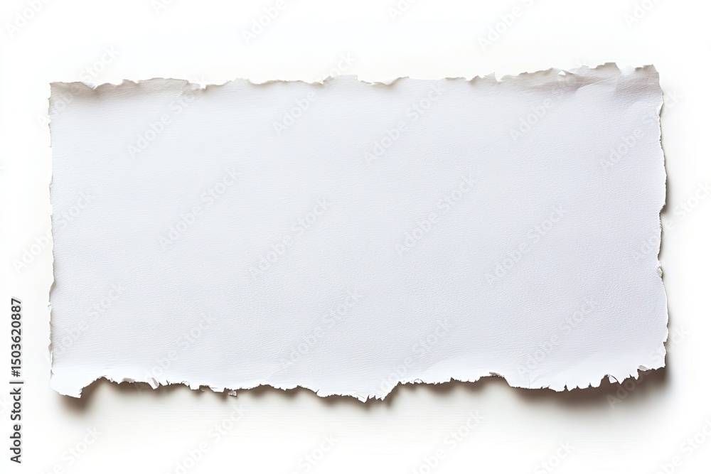 Fototapeta premium Blank piece of torn paper on white background.