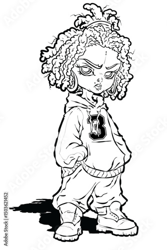 Hip-hop Girl with Dreads 