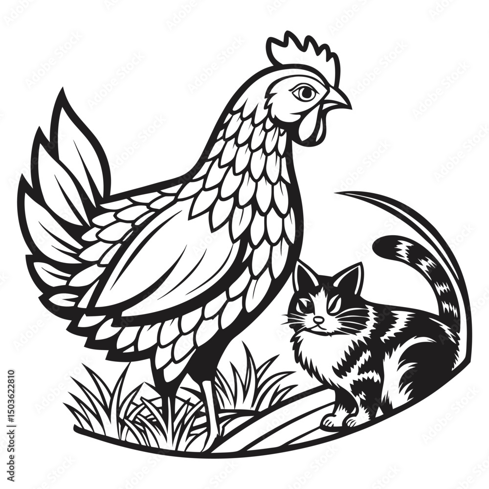 Fototapeta premium hen and chicken