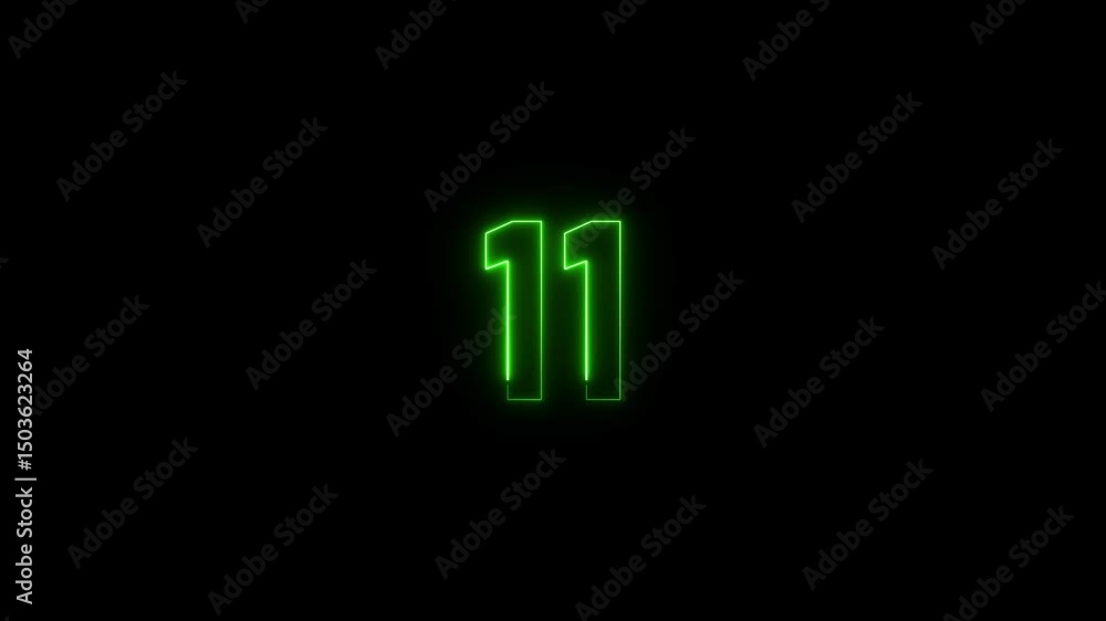 Glowing Neon number 11's icon animation. Countdown Neon number 11 icon concept 4k video. Glowing Neon number 11's icon animation. Countdown Neon number 11 icon concept 4k video.
