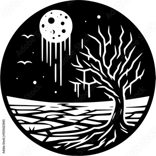 black and white horror atmosphere
