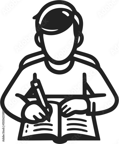 illustration of a man learning book