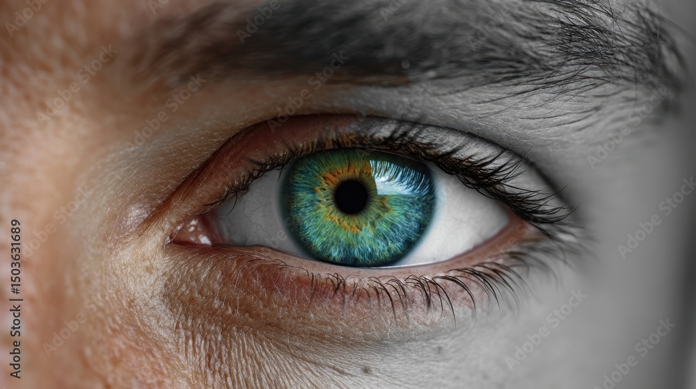 Fototapeta premium Eye Close-up Highlighting Intricate Iris Design