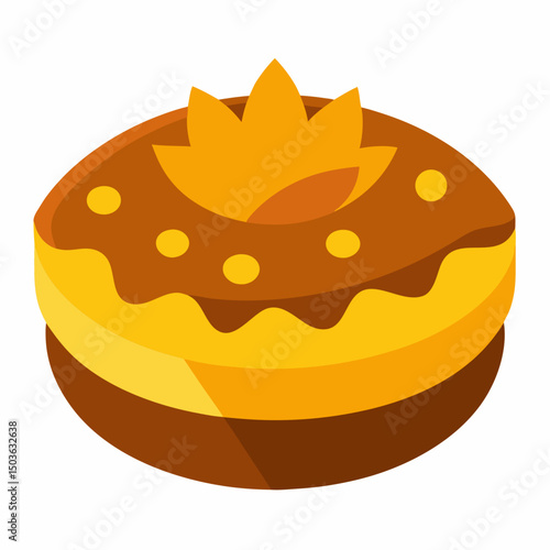 Sweet testy cake vector 