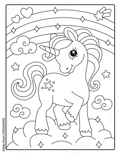 Unicorn coloring pages for kids