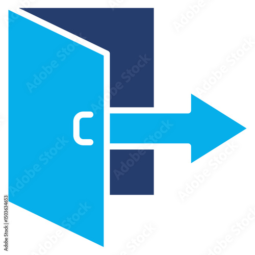 Leave glyph blue color icon