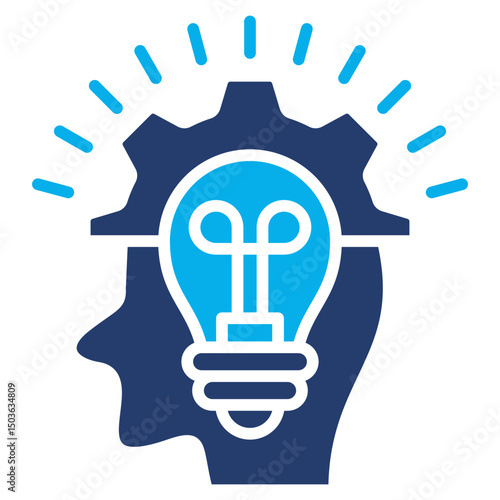 Inspiration glyph blue color icon