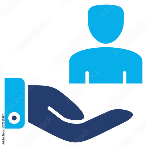 Support glyph blue color icon