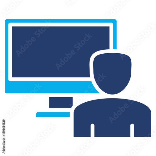 Freelancer glyph blue color icon