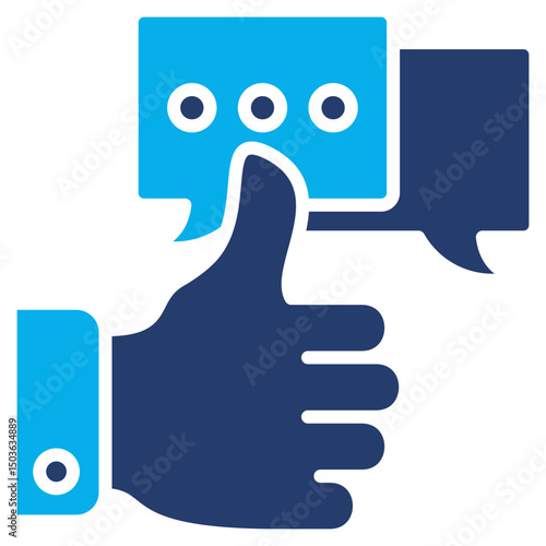 Feedback glyph blue color icon
