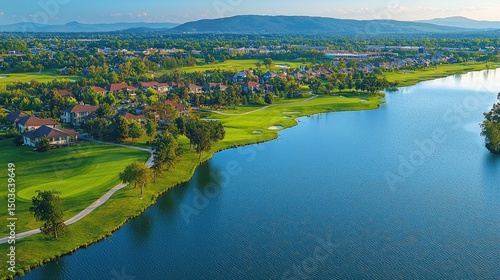 Wallpaper Mural Expansive aerial view of a golf course and residential area. Torontodigital.ca