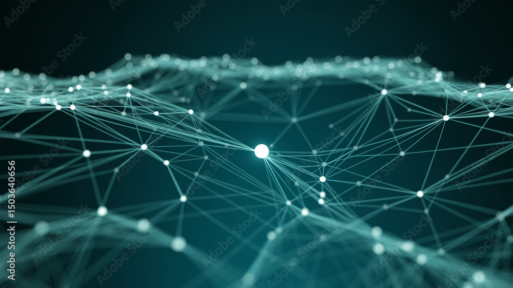 Obraz premium Digital network background with connected dots and lines 