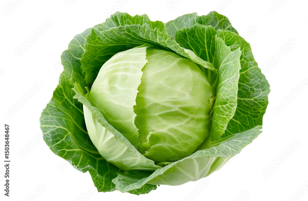 Fototapeta premium cabbage isolated on white background, full depth of field