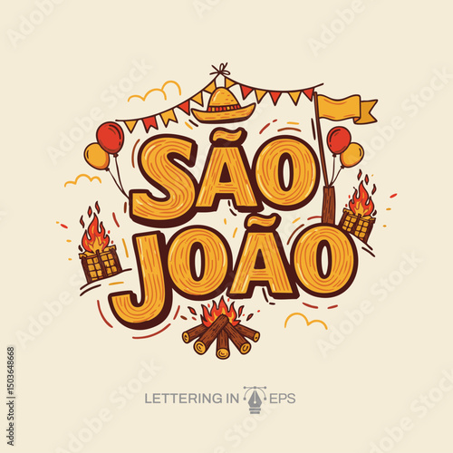 Lettering São João para Composição