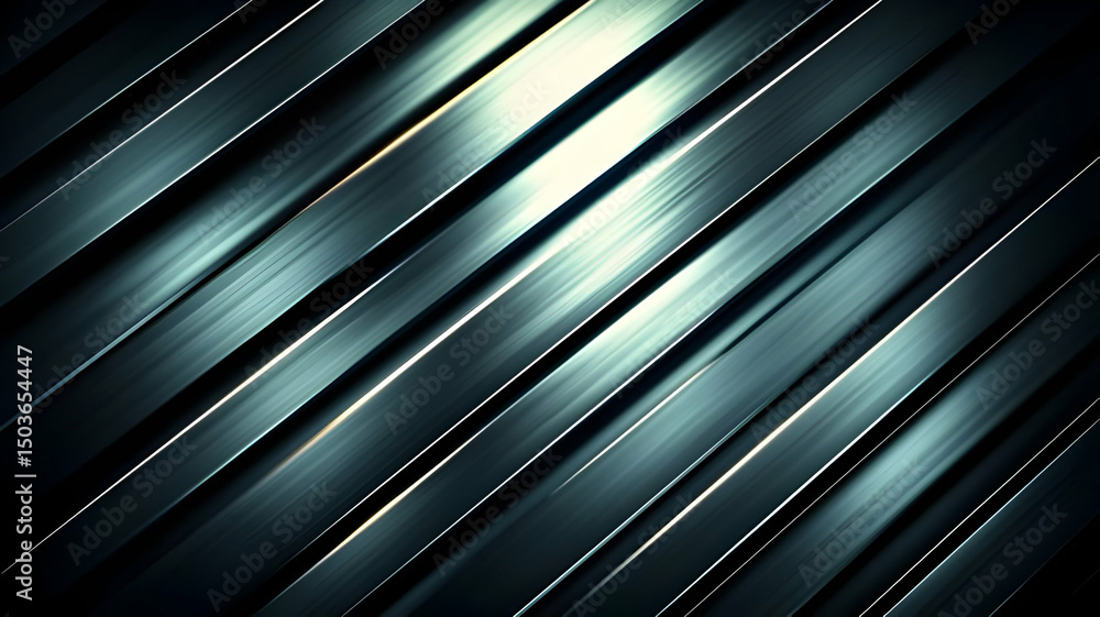 Obraz premium Metallic Blue Vertical Tech Lines Abstract