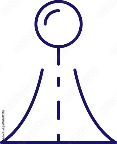 Route, Road and Map Pin Outline Linear Image for Graphics and Web Design, Apps, Adverts, Various Cards