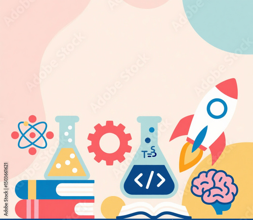 vector illustration of a set of objects for science