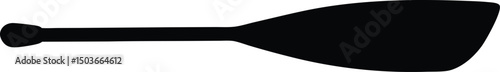 Canoe paddle silhouette vector, Oar black silhouette vector illustration