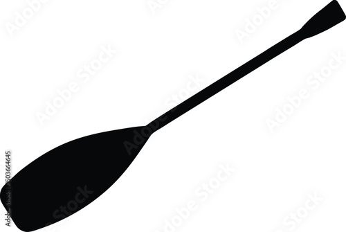 Canoe paddle silhouette vector, Oar black silhouette vector illustration