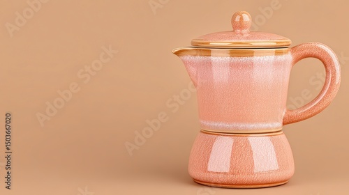 Elegant Pink Ceramic Coffee Pot  Studio Shot  Home Decor  Kitchenware