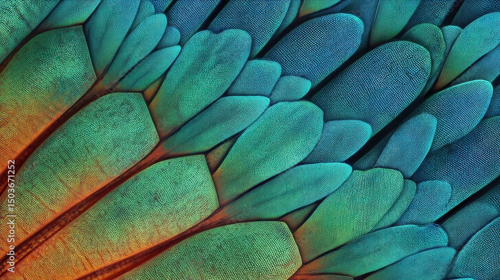 Obraz premium Closeup of Wing Texture Through Microscope