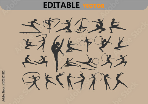 Collection of rhythmic gymnastics silhouettes