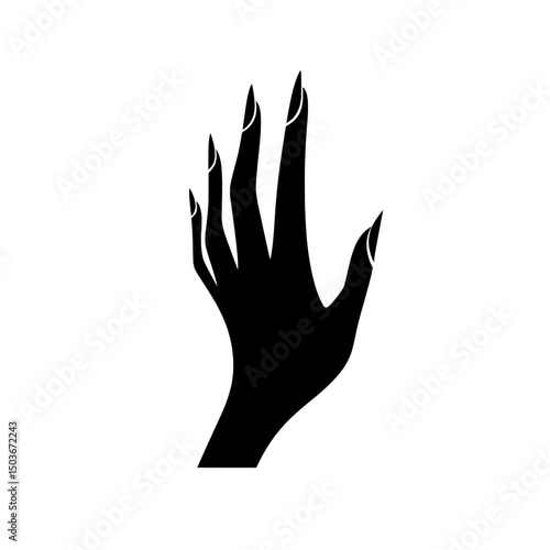 Creepy Hand Silhouette Icon Representing Horror, Fantasy, or Halloween Themes