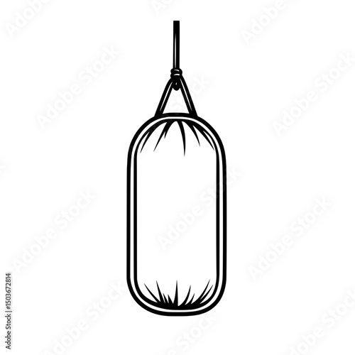 Punching Bag Silhouette Icon for Fitness, Gym, and Training Concepts