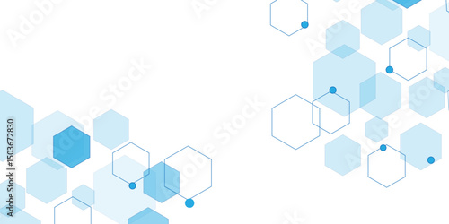 Abstract white background with blue hexagons seamless pattern and geometric in vector design. Futuristic blue neon honeycombs. Modern technology design .Minimal style website banner, decoration .	
