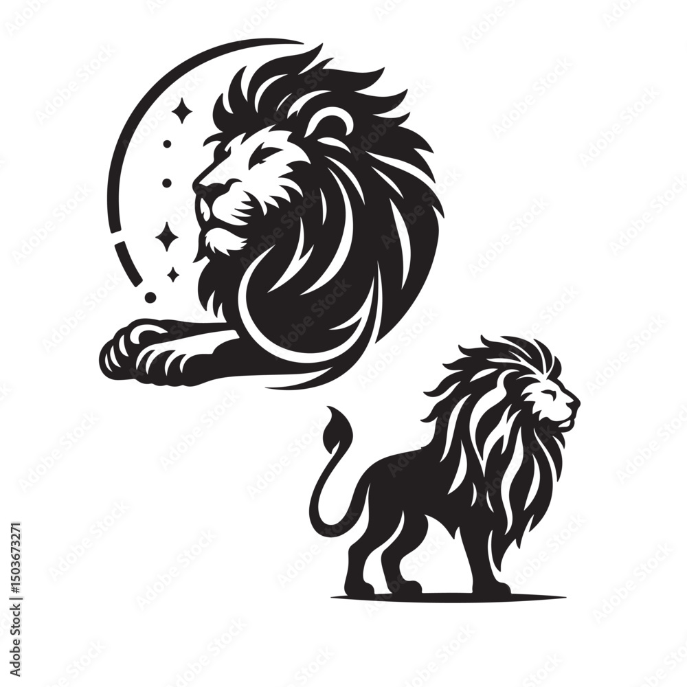 Obraz premium lion head vector