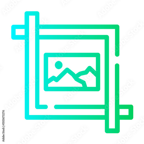 crop Line Gradient Icon