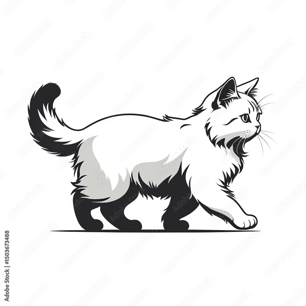 Obraz premium シンプルなラガマフィンの挿絵イラスト