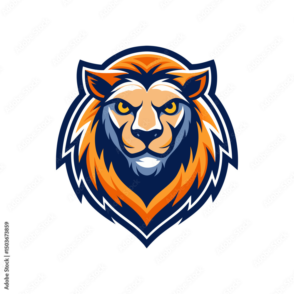 Obraz premium Fierce Lion Head Mascot Logo