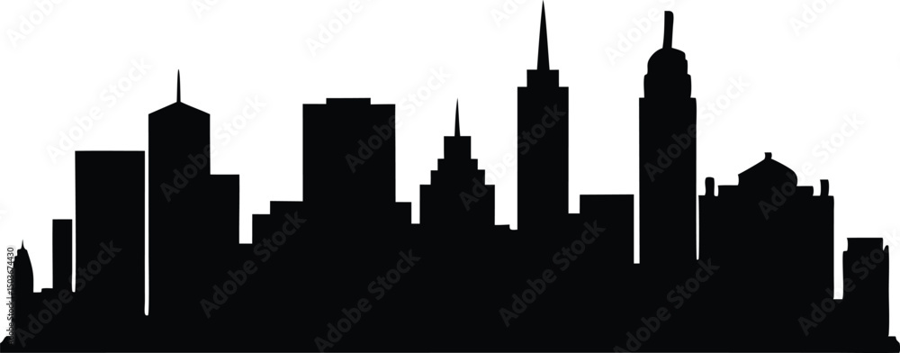 The Boston City Skyline Silhouette Vector, City Buildings Silhouette Vector illustration The Boston City Skyline Silhouette Vector, City Buildings Silhouette Vector illustration