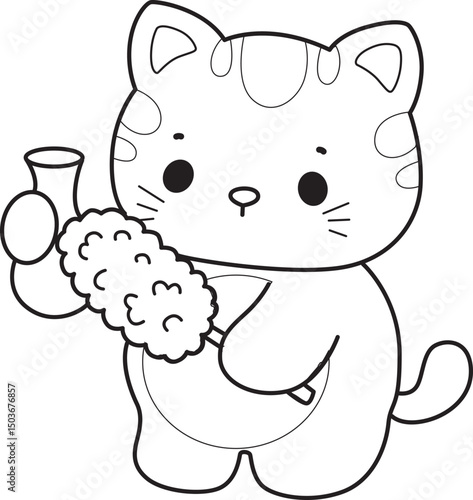 Lineart of a bunch of cute cat with various activities.
Outline ofkKawaii animal kitty for scrapbook and sticker.