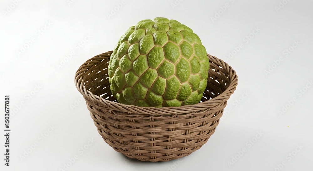 Fototapeta premium A basket of fresh custard apple, raw and healthy organic fruit and vegetable