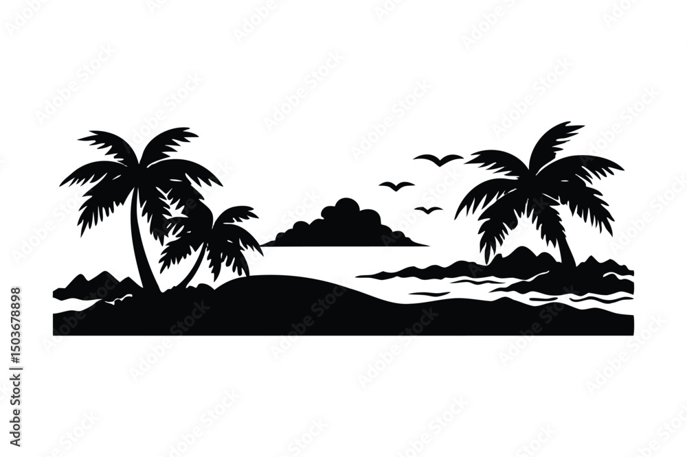 Fototapeta premium palm trees on the beach vector